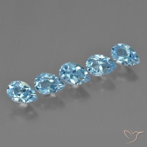 2.91ctw Natural Azul Cielo Topacio, En forma de pera, VS