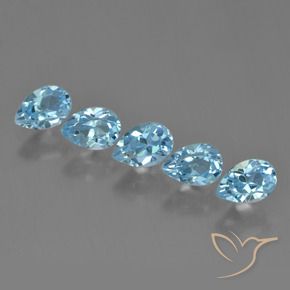 Gemas de Topacio Azul Cielo natural de 2.91 ct, En forma de pera, VS