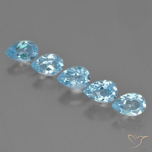 2.94ctw Natural Azul Cielo Topacio, En forma de pera, VS