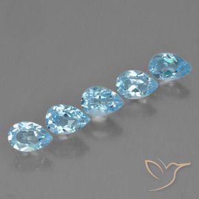 Gemas de Topacio Azul Cielo natural de 2.94 ct, En forma de pera, VS
