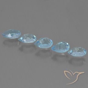 Gemas de Topacio Azul Cielo natural de 2.94 ct, En forma de pera, VS