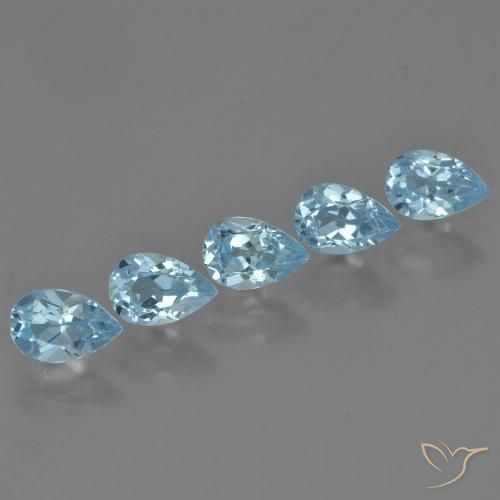 3.11ctw Natural Azul Cielo Topacio, En forma de pera, VS