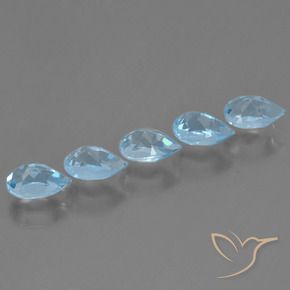 Gemas de Topacio Azul Cielo natural de 3.11 ct, En forma de pera, VS