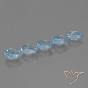 Gemas de Topacio Azul Cielo natural de 2.27 ct, En forma de pera, VS