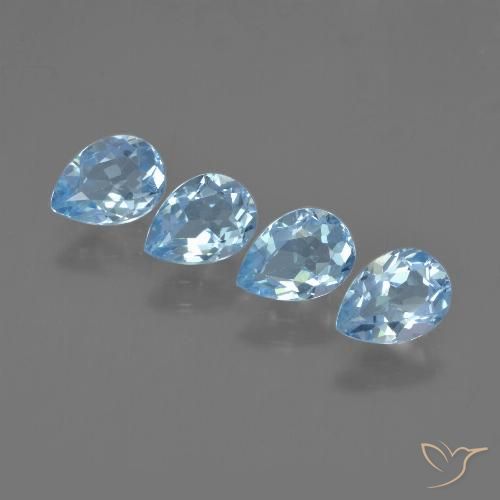 3.47ctw Natural Azul Cielo Topacio, En forma de pera, VVS-VS