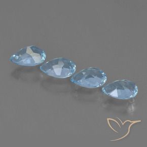 Gemas de Topacio Azul Suizo natural de 3.52 ct, En forma de pera, VVS-VS