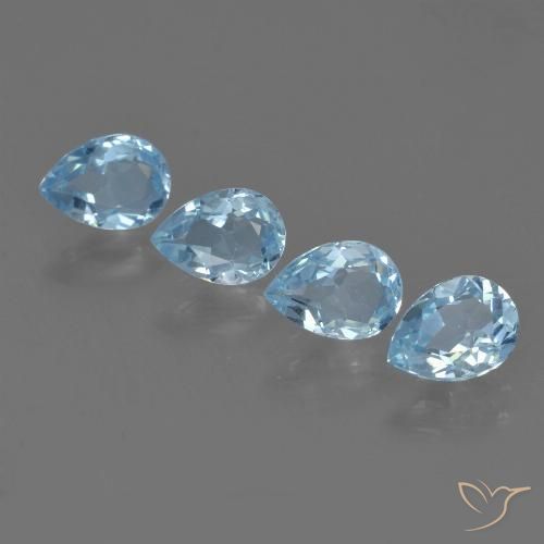 3.53ctw Natural Azul Cielo Topacio, En forma de pera, VVS-VS
