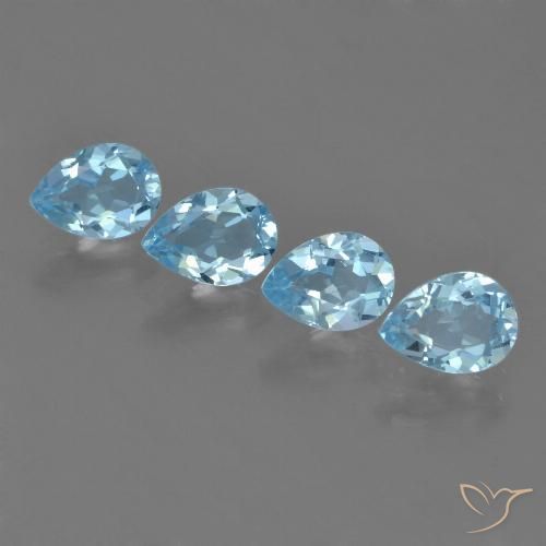 3.48ctw Natural Azul Cielo Topacio, En forma de pera, VVS-VS