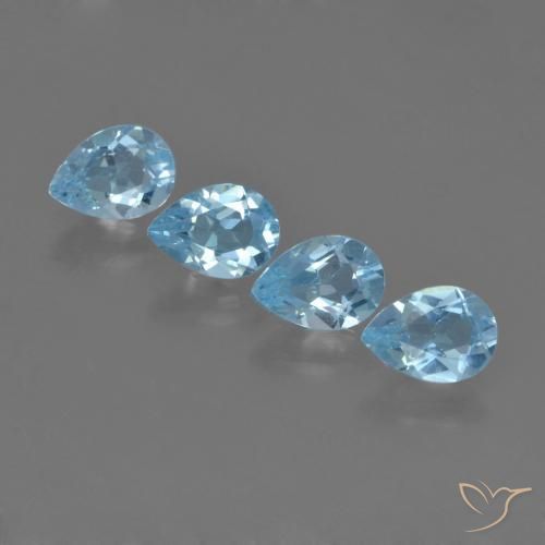 3.32ctw Natural Azul Suizo Topacio, En forma de pera, VVS-VS