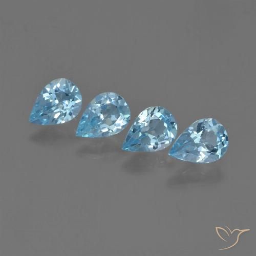 2.83ctw Natural Azul Cielo Topacio, En forma de pera, VVS-VS
