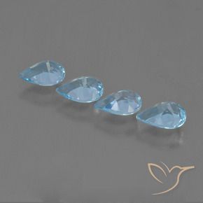 Gemas de Topacio Azul Cielo natural de 2.83 ct, En forma de pera, VVS-VS