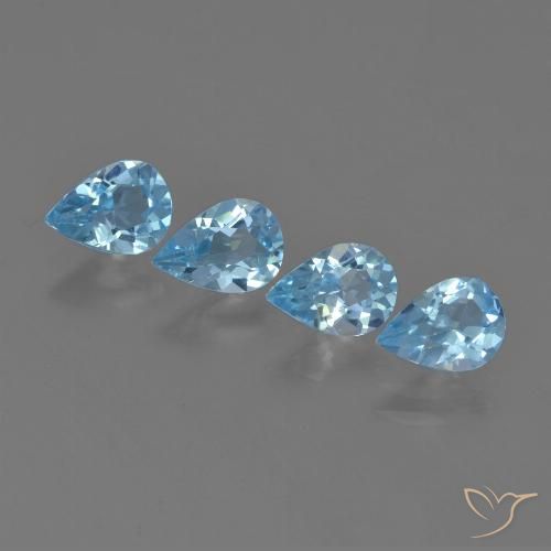 2.80ctw Natural Azul Cielo Topacio, En forma de pera, VVS-VS
