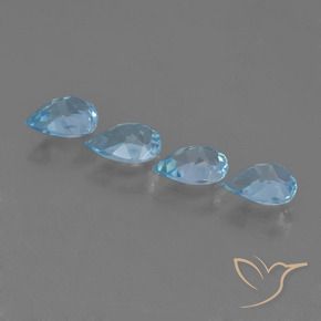 Gemas de Topacio Azul Cielo natural de 2.80 ct, En forma de pera, VVS-VS