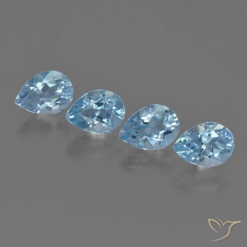 3.64ctw Natural Azul Cielo Topacio, En forma de pera, VVS-VS