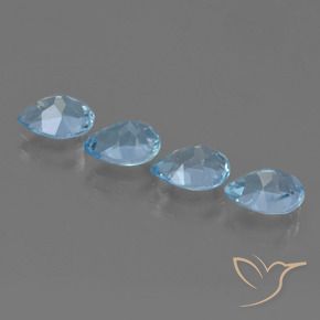 Gemas de Topacio Azul Cielo natural de 3.64 ct, En forma de pera, VVS-VS