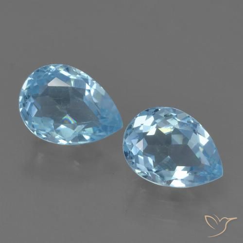 1.78ctw Natural Azul Suizo Topacio, En forma de pera, VVS-VS