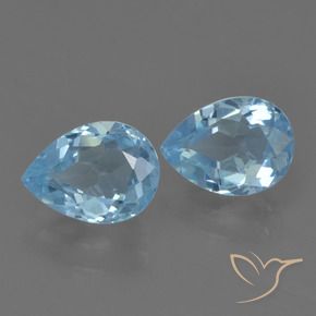 Gemas de Topacio Azul Suizo natural de 1.78 ct, En forma de pera, VVS-VS