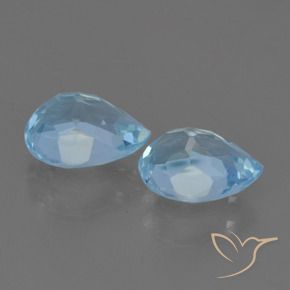 Gemas de Topacio Azul Suizo natural de 1.78 ct, En forma de pera, VVS-VS