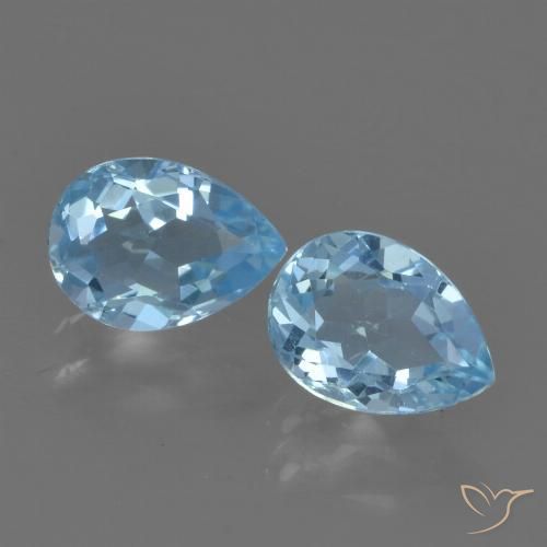 1.71ctw Natural Azul Cielo Topacio, En forma de pera, VVS-VS