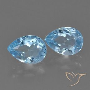 Gemas de Topacio Azul Cielo natural de 1.71 ct, En forma de pera, VVS-VS