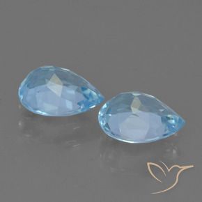 Gemas de Topacio Azul Cielo natural de 1.71 ct, En forma de pera, VVS-VS