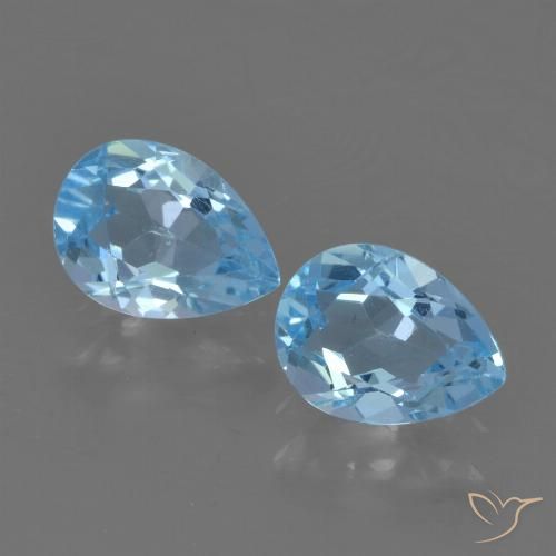 1.75ctw Natural Azul Cielo Topacio, En forma de pera, VVS-VS