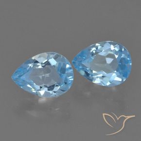 Gemas de Topacio Azul Cielo natural de 1.75 ct, En forma de pera, VVS-VS