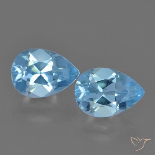 1.75ctw Natural Azul Suizo Topacio, En forma de pera, VVS-VS