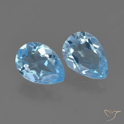 1.53ctw Natural Azul Suizo Topacio, En forma de pera, VVS-VS