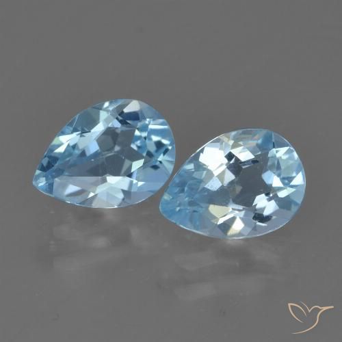 1.63ctw Natural Azul Cielo Topacio, En forma de pera, VVS-VS