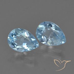 Gemas de Topacio Azul Cielo natural de 1.63 ct, En forma de pera, VVS-VS