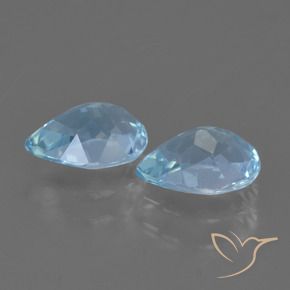 Gemas de Topacio Azul Cielo natural de 1.63 ct, En forma de pera, VVS-VS