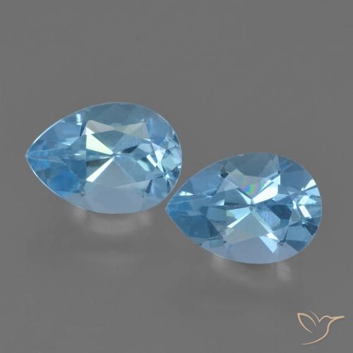 1.75ctw Natural Azul Suizo Topacio, En forma de pera, VVS-VS