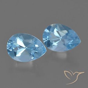 Gemas de Topacio Azul Suizo natural de 1.75 ct, En forma de pera, VVS-VS