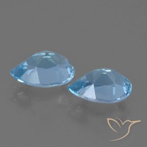 Gemas de Topacio Azul Suizo natural de 1.75 ct, En forma de pera, VVS-VS