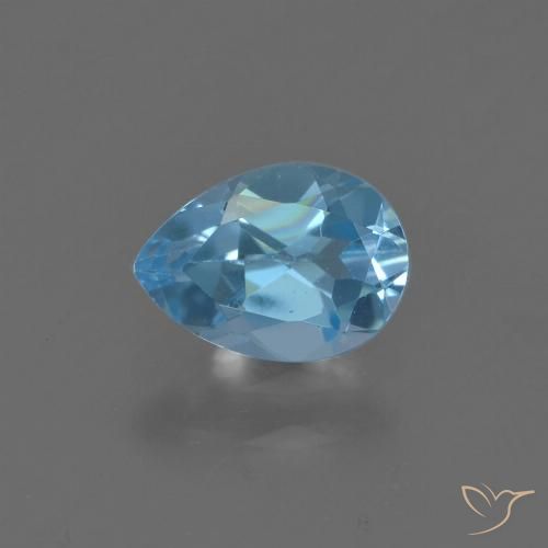 0.86ct Natural Azul Suizo Topacio, En forma de pera, VS