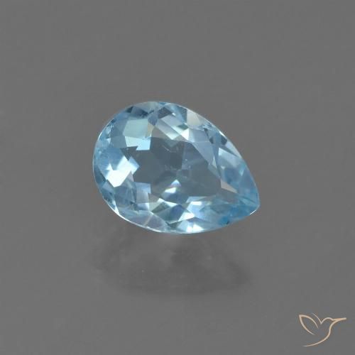 0.86ct Natural Azul Cielo Topacio, En forma de pera, VS
