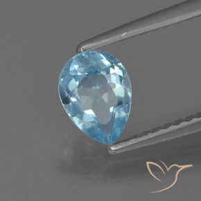 Topacio Azul Cielo natural de 0.86 ct, En forma de pera, VS