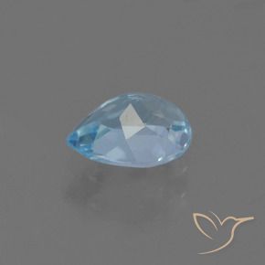 Topacio Azul Cielo natural de 0.86 ct, En forma de pera, VS