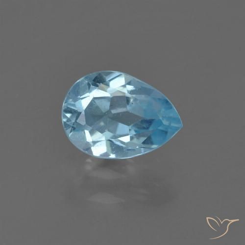 0.88ct Natural Azul Suizo Topacio, En forma de pera, VS