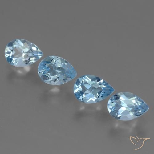 3.49ctw Natural Azul Cielo Topacio, En forma de pera, VVS-VS