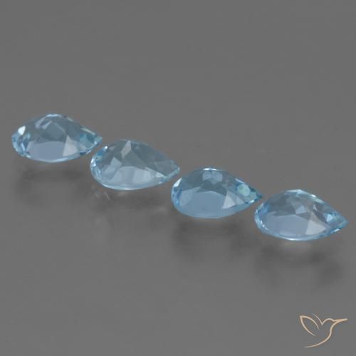 Gemas de Topacio Azul Cielo natural de 3.49 ct, En forma de pera, VVS-VS