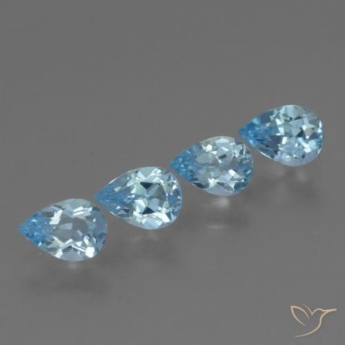 2.79ctw Natural Azul Suizo Topacio, En forma de pera, VVS-VS