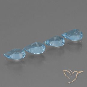 Gemas de Topacio Azul Suizo natural de 2.79 ct, En forma de pera, VVS-VS