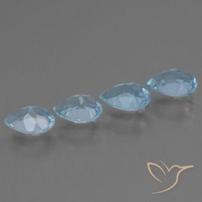 Gemas de Topacio Azul Cielo natural de 3.12 ct, En forma de pera, VVS-VS