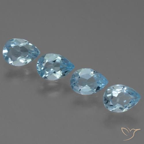 2.80ctw Natural Azul Cielo Topacio, En forma de pera, VVS-VS