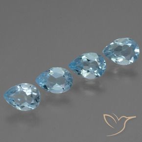 Gemas de Topacio Azul Cielo natural de 2.80 ct, En forma de pera, VVS-VS