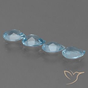 Gemas de Topacio Azul Cielo natural de 2.80 ct, En forma de pera, VVS-VS