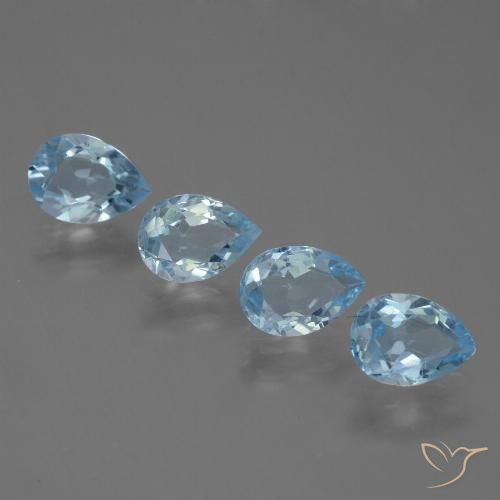 3.02ctw Natural Azul Cielo Topacio, En forma de pera, VVS-VS