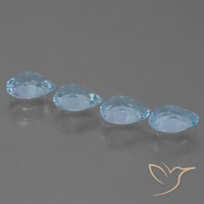 Gemas de Topacio Azul Cielo natural de 3.02 ct, En forma de pera, VVS-VS